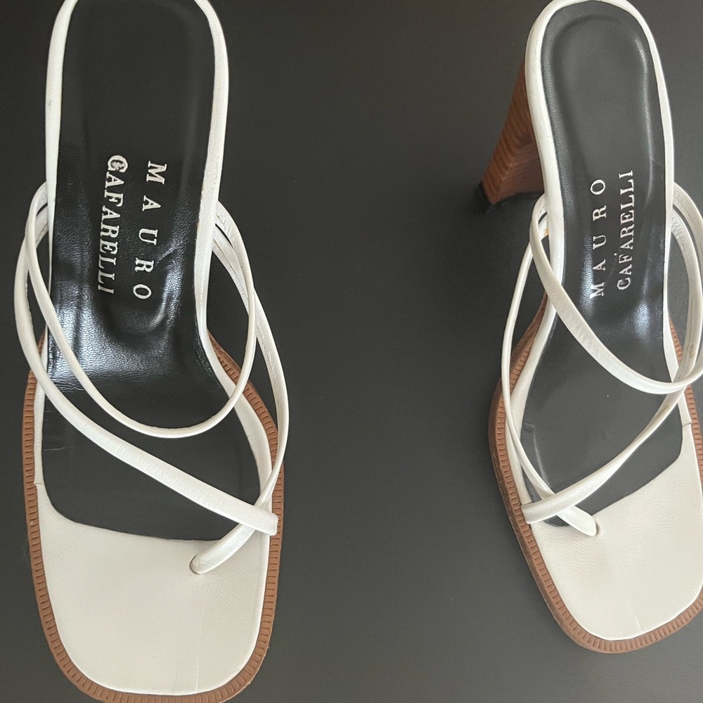 MAURO GAFARELLI White Strappy High-Heel Sandals